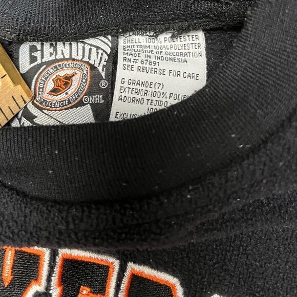 Youth VTG Philadelphia Flyers NHL fleece Crewneck top sweater sweatshirt sz L - Picture 3 of 3